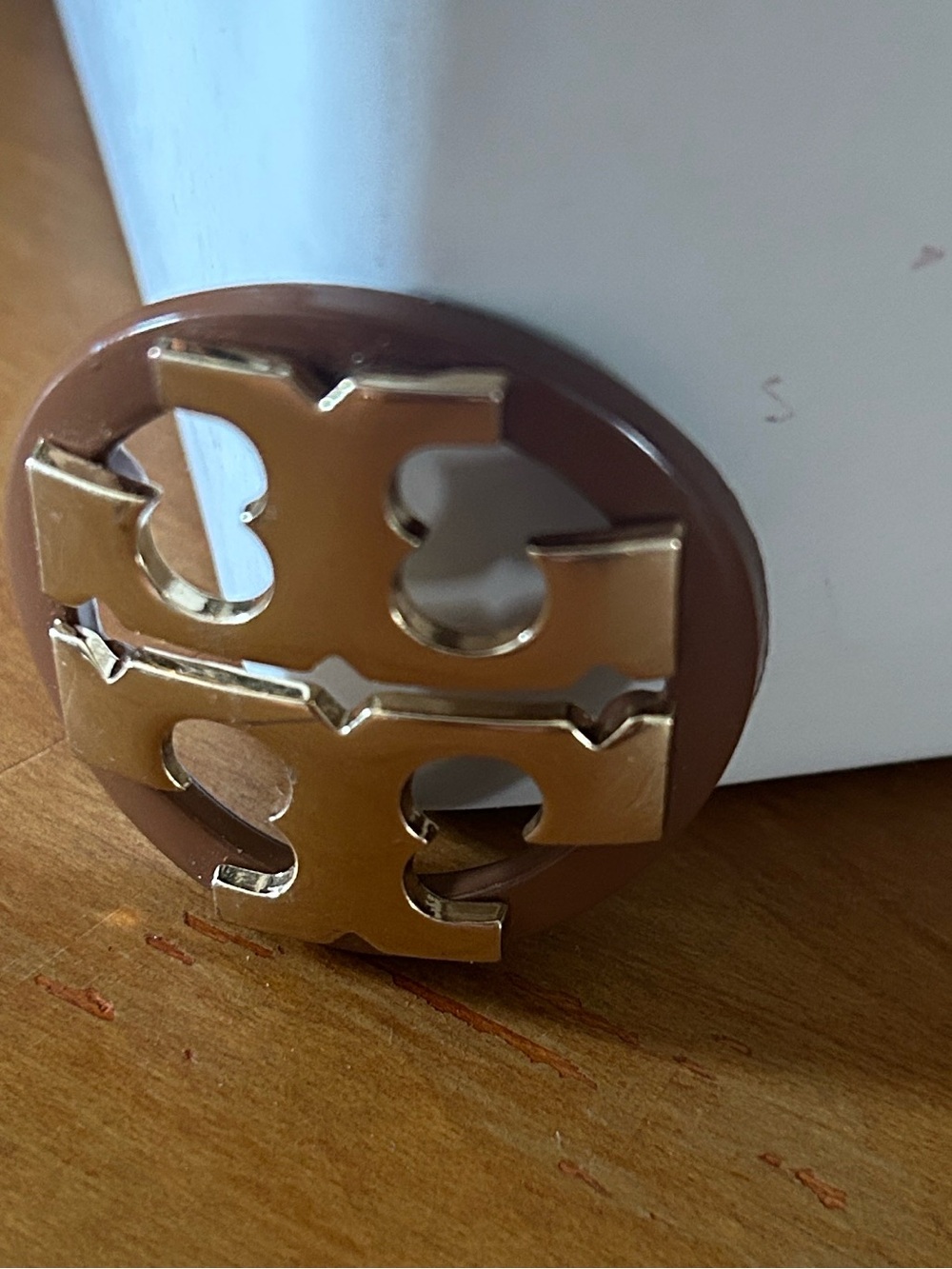 Tory Burch Brown and Gold Logo Charm